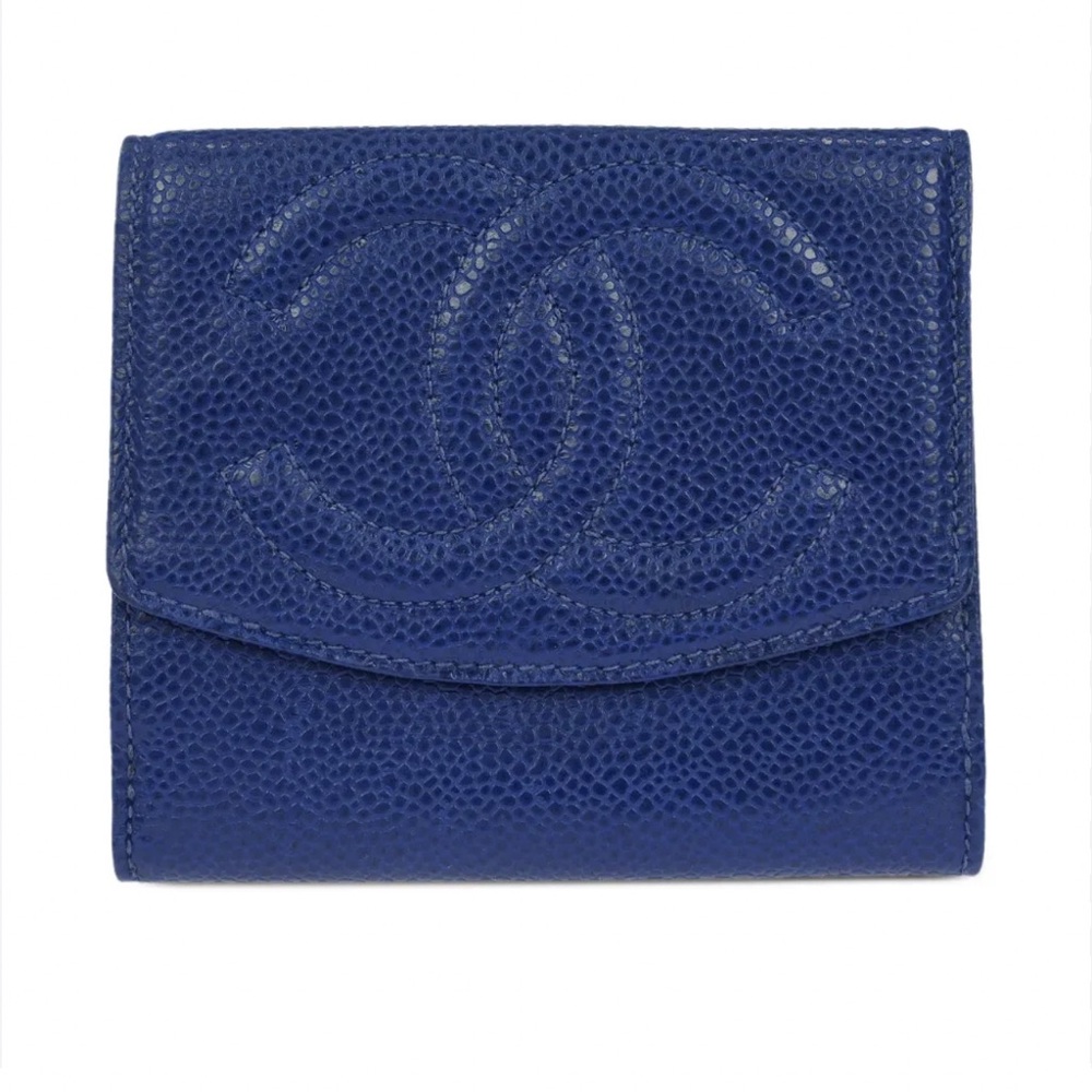 Chanel Blue Cavier Leather Card Wallet with Quilted Logo - Picture 12 of 12